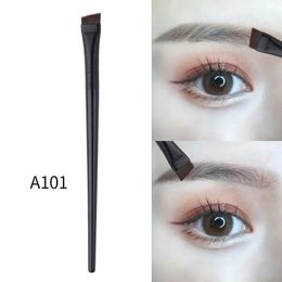 2024 NIEUWE 1PCS Professionele zwarte wenkbrauw hellende platte schuine borstel make -upgereedschap houten paal eyeliner oogschaduw oog wenkbrauw vrouwen cosmetisch voor