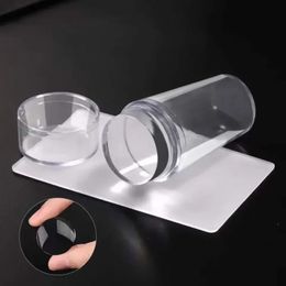 2024 NEW 1Set Big Square Transparent Nail Art Stamping Stamper Scraper Image Plate Manicure Print Tool DIY with cap- for Transparent