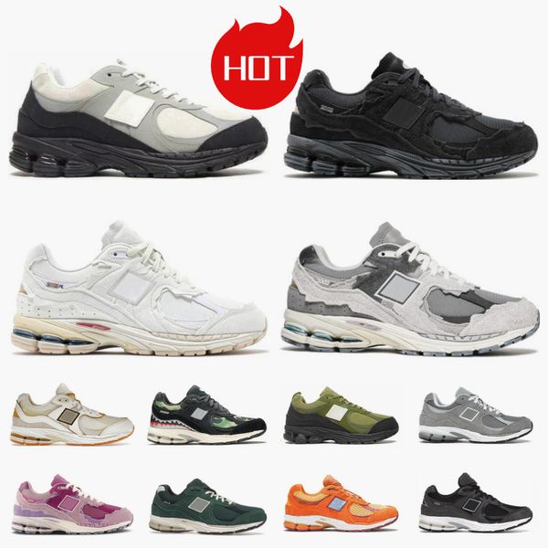 2024 NUEVO 2002r Diseñador Zapatos casuales 2002 R Paquete de protección Nube de lluvia Fantasma Negro Blanco Gris Rosa Púrpura Incienso Gamuza Rojo Camo Azul marino Hombres Mujeres Deportes Entrenadores