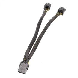 2024 Nieuwe 25cm gevlochten Y-splitter GPU-adapterkabel PCIE 8 PIN Vrouw tot dubbele 2x8 pin (6+2) Male PCI Express Power Adapter Extension Cable voor