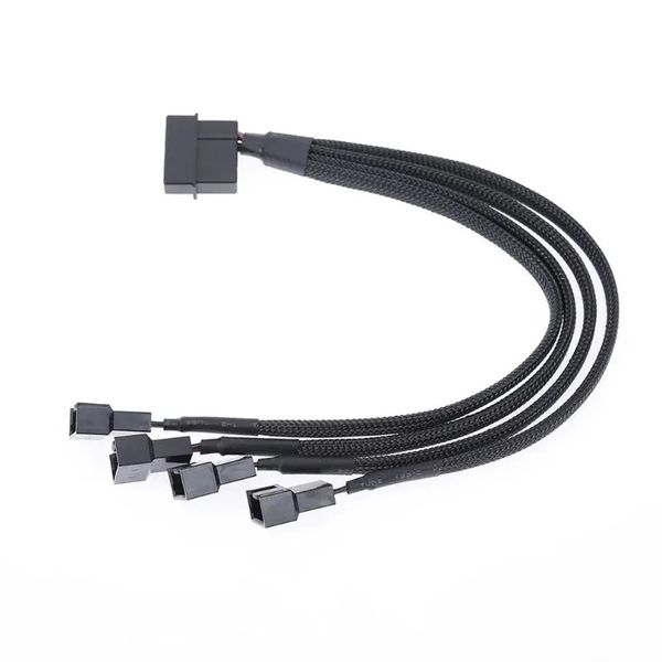 2024 NUEVO 27 cm 4 pines IDE Molex a 4 puertos 3 pines / 4 pines Fuente de alimentación Enchufe Enfriador Adaptador de ventilador Cable de alimentación Divisor para PC Caja de computadora