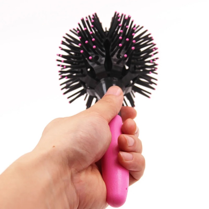 2024 Neues 3D -runde Haarbürsten Kamm Salon Make up 360 Grad Ball Styling -Werkzeuge entspannen Haarbürsten hitzebeständiges Haar Kamm für 360 Grad
