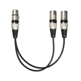 2024 new 3Pin XLR Female Jack To Dual 2 Male Plug Y Splitter 30cm Adapter Cable Wire for Amplifier Speaker Headphone Mixer for XLR Y splitterAmplifier speaker cable