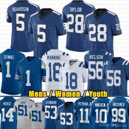 2024 Nouveau 5 Anthony Richardson Jonathan Taylor Football Jerseys Josh Downs Quenton Nelson Peyton Manning Matt Gay Minshew II Alec Pierce Deforest Buckner Michael Pit