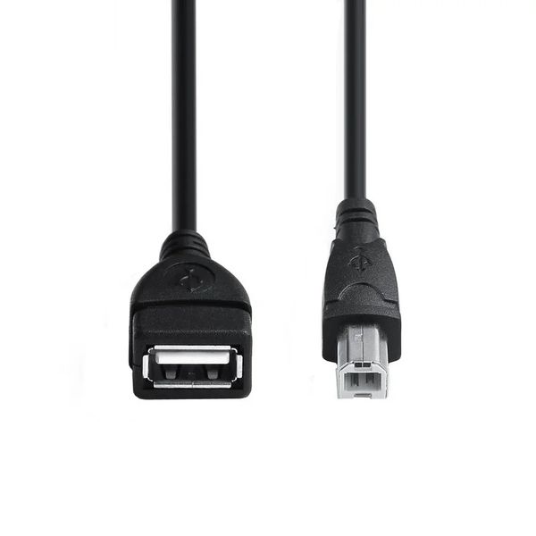 2024 Nouveau 50cm 1,5ft USB 2.0 Type A Femelle à USB B Câble adaptateur d'extension d'imprimante de scanner masculin pour imprimante Disque dur mobile imprimante