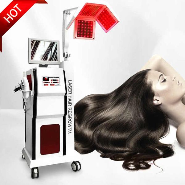 Produits pour la croissance des cheveux au Laser à Diode 650nm, Machine de repousse des cheveux avec analyseur du cuir chevelu, Instrument Anti-épilation, nouveauté 2024