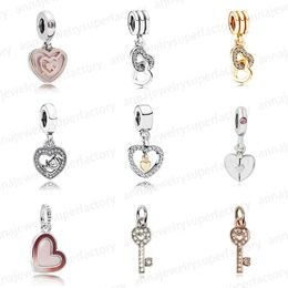 2024 nouveau 925 argent amour diamant coeur bracelet pendentif maman charmes pendentif perles de mode bricolage fit pandora bracelet à breloques de qualité supérieure bijoux de luxe cadeau