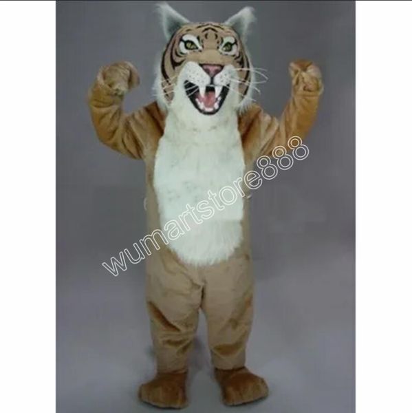 2024 Nouveau Costume de mascotte de chat sauvage Bobcat adulte fête d'anniversaire thème d'anime déguisement Costume Halloween personnage tenues Costume