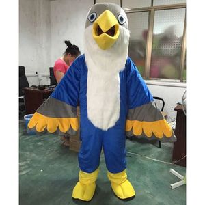 2024 Nieuwe volwassen Hercules Blue White Bird Mascot Mascot Costume Fun Outfit Suit Verjaardagsfeestje Halloween Outdoor Outfit Suitfestival Dress