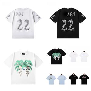 2024 Nieuwe Airbrush Cherub Filigraan T-stukken Damesontwerper T Shirts Ma Water Color Bar Oversized 22 Luxe hiphop streetwear S-XL T-shirts met korte mouwen