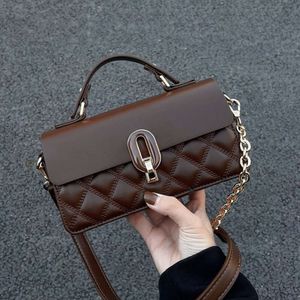 2024 Nieuwe Alcoholische Chocolade Dames High End Kleine Vierkante Commuter Werk Handtas Enkele Schouder Crossbody Tas 75% Fabriek Groothandel