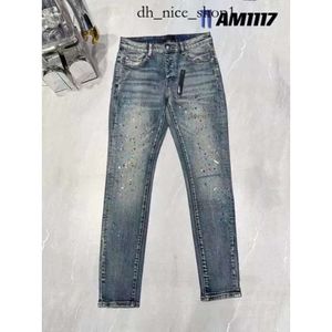 2024 NIEUW AMIS JEANS Designer Jeans Purple Jeans Ksubi Jeans High Street Hole Star Patch Men's Dames Star Denim Stretch Slim-Fit broek True Jeans Amis Shirt 329