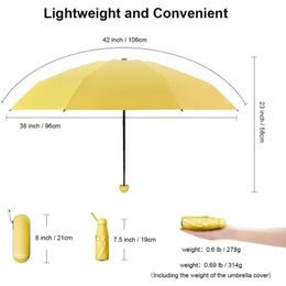 2024 Nuevo Sol de doble uso anti-UV pequeño paraguas pequeñas UV Sunsco solar de goma negra Parasol Mini Cápsula para paraugar para anti-UV ampliado