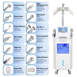 2024 Nouveauté 14 en 1 Hydro Facial Skin Revitalizing Bubble Cleaning Face Oil Control Chaud Froid Marteau Ouverture des Pores Peau Serrer Photon LED Centre de Soins du Cuir Chevelu