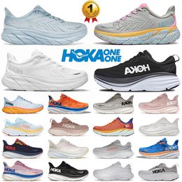 2024 Nouvelle arrivée Designer Hoka One Chaussures de course Plate-forme Baskets Hommes Femmes Clifton 9 Hokas Chaussures Bondi 8 Dhgate Peach Whip Baskets Coureurs Jogging