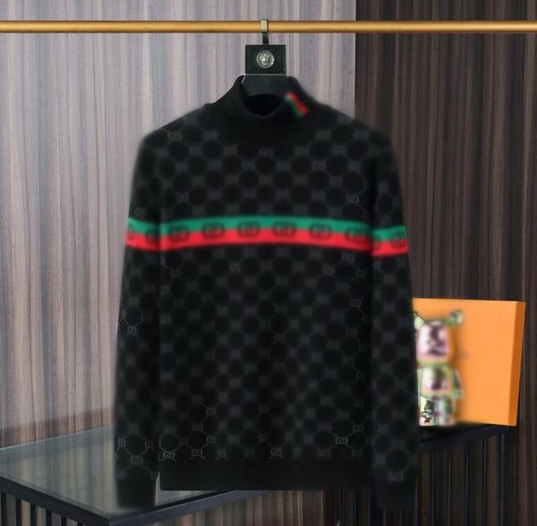 2024 Nouveauté Designer Pull pour hommes Automne Hiver Lettre imprimée en 3D Jacquard tricoté Pull noir pour femme Slim Fit Pull à capuche Pull en tricot V19