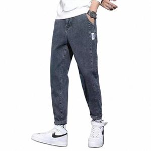 2024 Nouvelle arrivée Cordon Gym Vêtements Hommes Loose Cowboy Leg Jeans Printemps Automne Denim Casual Sarouel Jeunes Jeans à la mode E3zh #