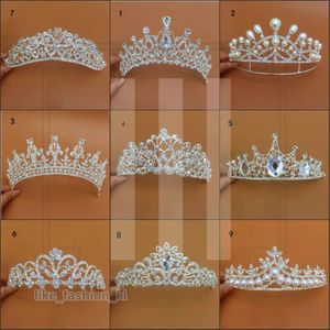2024 Nouveau arrivée luxe différents types de mariage Tiaras Diamond Cryatal Empire Crown Breat Bridal Bridal For Bride Fashion Hair Jewelry Party Party ACCESSOIRES 721