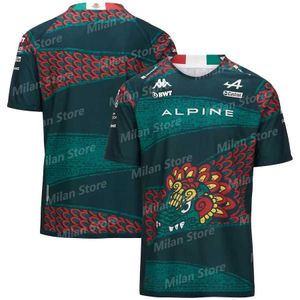 Camiseta del equipo F1 para hombre, camiseta de carreras BWT Alpine F1 Team México, edición especial, ropa deportiva para exteriores, novedad de verano de 2024