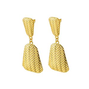 2024 Nouvelles boucles d'oreilles atmosphériques et haut de gamme pour les femmes Boucles d'oreilles géométriques irrégulières de Rust Gold 18K