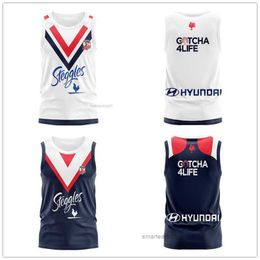 2024 New Australia Sydney Roosters thuis weg rugby mouwloze shirt Men Sport Vest Sportwear Outdoor Sweatshirts T-shirts