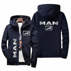 2024 Nouveau Automne / Hiver Sweat à capuche pour hommes Camion MAN Voiture Logo Imprimé Manteau à fermeture éclair pour hommes Sweat à capuche et sweat-shirt Veste décontractée 58MH #