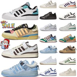 2024 Nieuwe Bad Bunny Forum Buckle Lage Loopschoenen 84s Low Cafe Brown Pink Easter Egg Back Wit Grijs OG Helderblauw Tarwe Platform Trainers Mode Dames Heren Sneakers