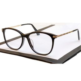 2024 Nueva pierna de bambú Marco rectangular de metal ligero de doble color fullrim 53-17-145 GA989O gafas para gafas graduadas conjunto completo caso