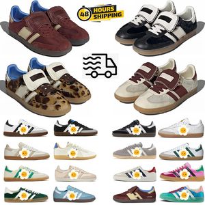 2024 Nieuwe Basketbal Designer Wales Bonner Platform Casual Schoenen Heren Dames Training Sneakers Indoor Suède Lage Top Leer Wales Bonner Luipaard Gum Golf Trainers