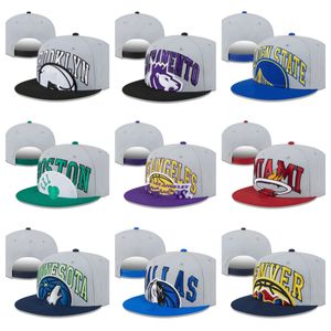 2024 Nieuwe Basketbalsnapback Hoeden Grijze Tip-Off Tweekleurige Pet Teams Snapbacks Verstelbare Mix Match Alle petten bestellen