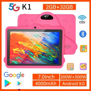 2024 NOUVEAU BDF 7 pouces Android Kids Tablet Google Play Quad Core 32 Go Rom Double Caméras Bluetooth 5G TABLES WIFI Cadeaux pour enfants