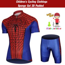 2024 Nieuwe fietskinderen Kort Mouw Cycling Jersey Set Kinderen Ademfiets kleding Boy en Girl Summer Quick Dry Bicycle Wear