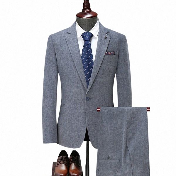 2024-nouveau blazer + pantalon pour hommes Fi Busin Style italien Slim Profial Dr Wedding Groom Best Man Costume Taille 70-140kg 79YK #