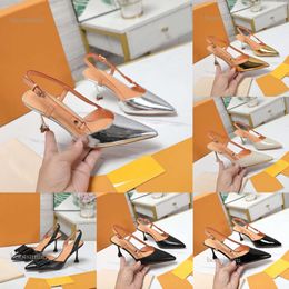 2024 Nieuwe Blossom Slingback Pump Ontwerpers Dames Sandalen 75mm 95mm 100% Echte Lederen Zool Luxe Hakken Sandalen Zomer EU35-42 Hak Dames Loafers met Doos Strik