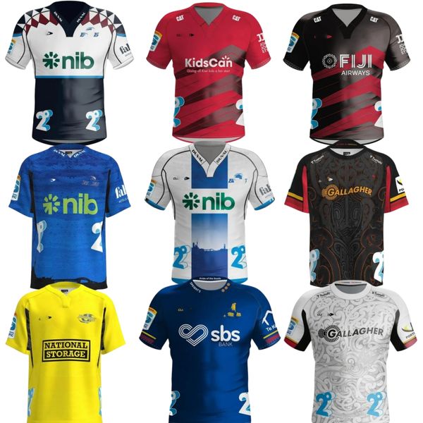 2024 New Blues Highlanders Rugby Jerseys Zelanda 2024 2025 Crusaderses ALTERNATIVO Huracanes Heritage Chiefses hogar lejos Super Size S-5XL camisa