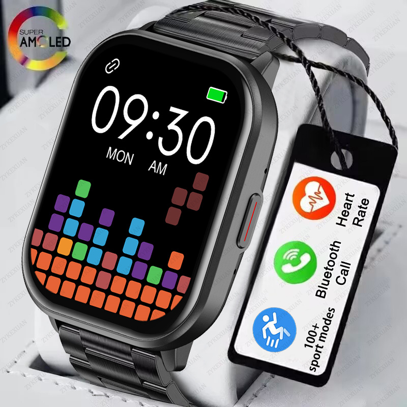 2024 Yeni Bluetooth Çağrı Akıllı İzle Erkekler Kadın Kalp Hızı Kan Oksijen Sesli Asistan 100+Sport Adam Xiaomi Huawei için Akıllı Saat