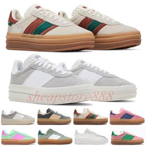 2024 Nieuwe Bold Shoes Designer Woman Shoes Casual Maple Leaf Gray White Magic Beige Dames Trainers OG Collegiate Green Walking Sports Sneakers met doos