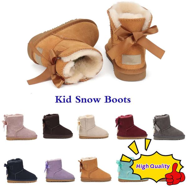 2024 Nuevas botas Botas para niños Australia Bota de nieve Diseñador Zapatos para niños Invierno Clásico Ultra Mini Bota Botton Bebés Niñas Tobillo Botines Kid Piel Gamuza U2DQ