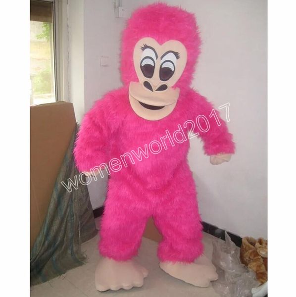 2024 Nouveau Costume de mascotte de gorille Bpink, tenues de personnage de dessin animé, taille adulte, tenue d'anniversaire, de carnaval de Noël, robe fantaisie pour hommes et femmes