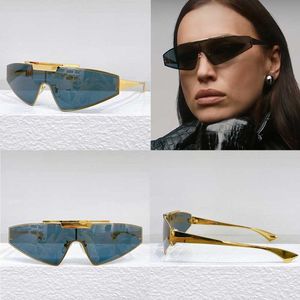 2024 Nouvelle marque de mode Designer Lunettes de soleil pour femmes VE6748 Aviator Horizon Sgh Lunettes de soleil Cadre en métal doré Verres gris Pont de nez avec logo Dames Vintage Lunettes