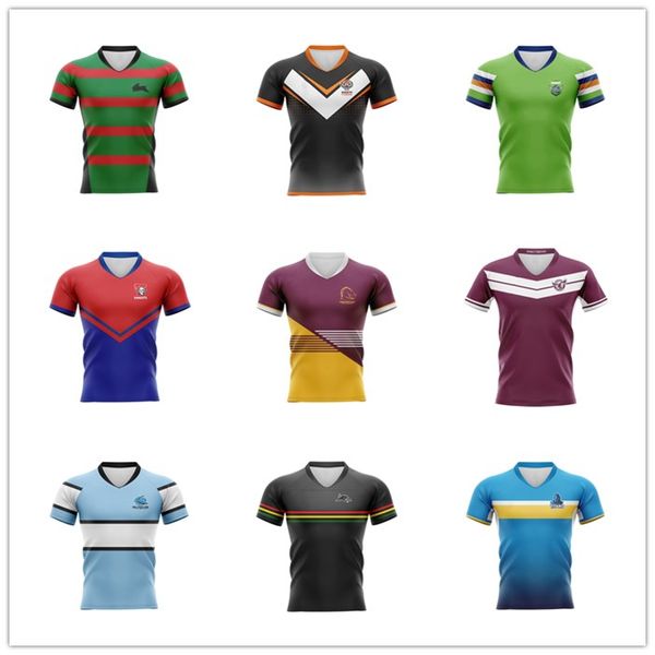 2024 Nouveaux Broncos Panthers Rabbitohs Tigres Bulldogs Requins Dauphins Titans Cowboys Sea Eagles Raiders Home Away Chemises de rugby Vêtements de sport pour hommes Sweat-shirts d'extérieur