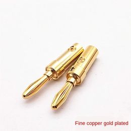 2024 New Budweiser Fine Copper Cross Banana Plug Gold-Plated for Welding-Free Connection with Gold-Plated Banana Plug for High Performance