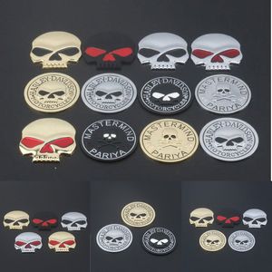 2024 Nouvelle voiture 3d Metal Skull Logo autocollant Allaire modifié Alloy Stickers Car Body Tail Stickers Motorcycle Emblem Badge Decs Logo