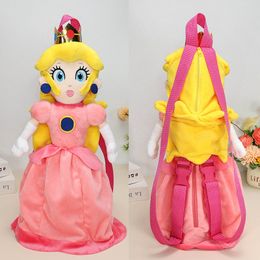 2024 Nieuwe Cartoon Prinses Pluche Rugzak Mooie Roze Perzik Grils Pop Rugzak Outdoor Meisjes Tas