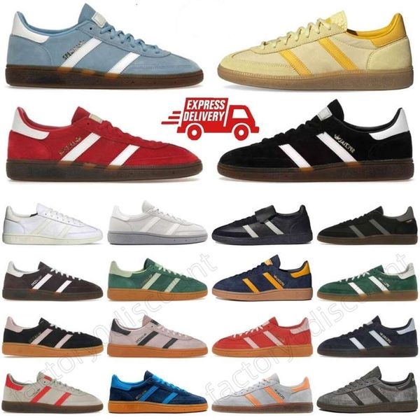 2024 Nouvelles chaussures décontractées Handball Spezial Presque jaune Scarlet Navy Gum aluminium Arctic Night Shadow Brown Collegiate Green White Grey Sneakers Gym Shoes 87