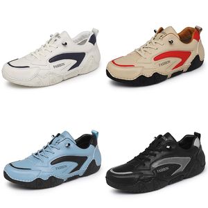 2024 nouvelles chaussures décontractées en cuir PU mat hommes noir marron blanc bleu chaussures de mode baskets baskets