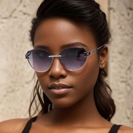 2024 nuevas gafas de sol de mujer recortadas sin marco de moda ojo de gato