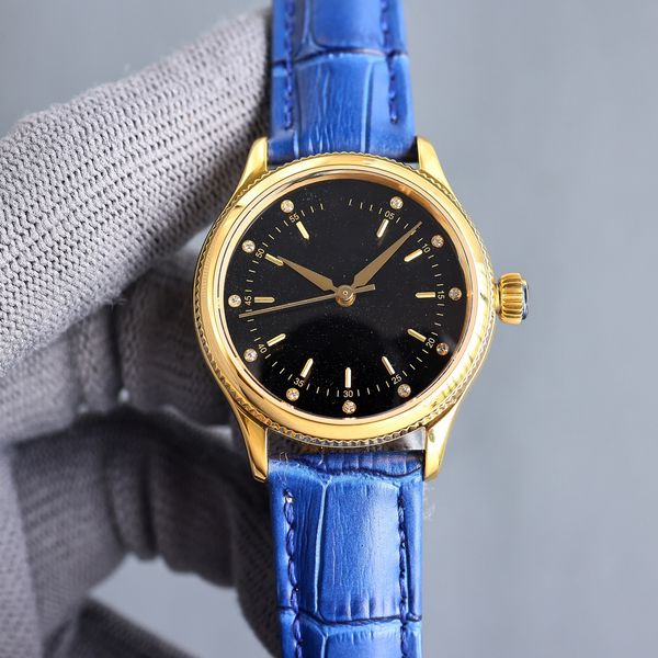 2024 nouvelle montre Cellini pour femme La taille 32 mm Le verre saphir rend le mouvement stable calibre 9015 La boucle du bracelet est en cuir de veau italien importé