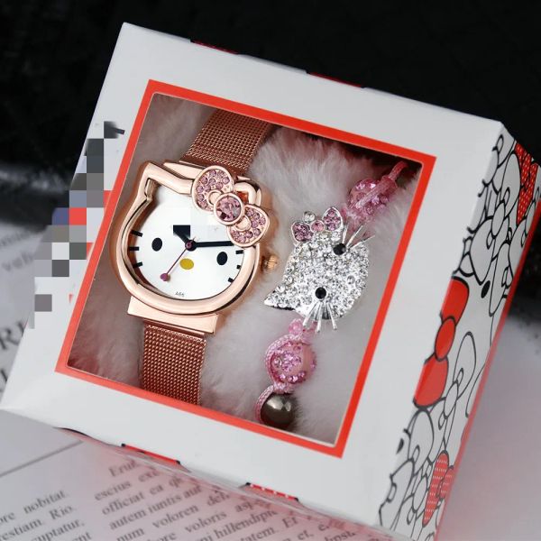 2024 NUEVO REGALO DE REGALO PARTIR MUJER MEDILLE DE MEDIA MEDICIÓN ELECTRÓNICO Pulsera de reloj 3Piece Set Boxed Factory Spot al por mayor