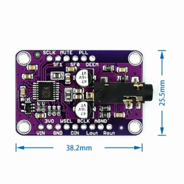 2024 Nouveau CJMCU-1334 MODULE DAC CJMCU-1334 UDA1334A I2S DAC STEREO DECODER MODULER BOARD POUR ARDUINO 3.3V - 5V- Arduino DAC Board-